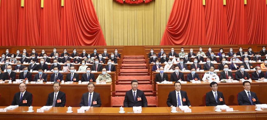 5月22日，第十三届全国人民代表大会第三次会议在北京人民大会堂开幕。党和国家领导人习近平、李克强、汪洋、王沪宁、赵乐际、韩正、王岐山等出席，栗战书主持大会。